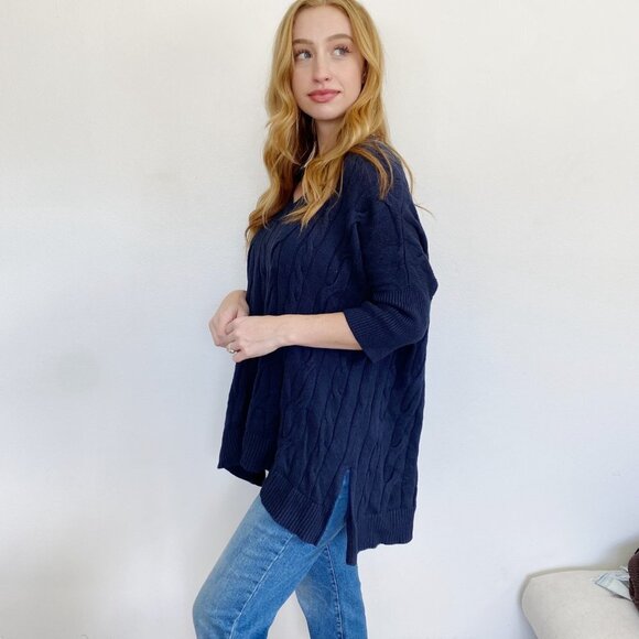 Michael Kors Navy Oversized Knit Sweater S/M - Picture 4 of 4